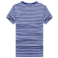 Stylish Men’s Blue and White Striped Tshirt with Short Sleeves for Sports