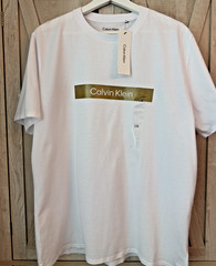 Calvin Klein CK Mens Gold Logo Short Sleeve T-Shirt Size L – BRAND NEW W TAGS