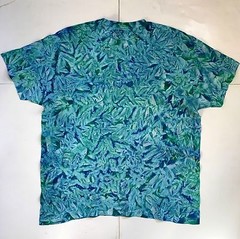 *New* 2XL – Sm Handmade Tie Dye, Emerald Sea Cruncht Crinkle, Crew or V-Neck