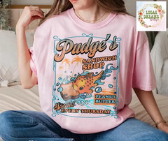 Retro Pudge Sandwich Shop Tee, Lilo & Stitch Fish Shirt