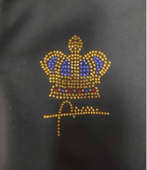 New Men Luxury Diamond Crown Rhinestones Fashion Black T-Shirt High Quality