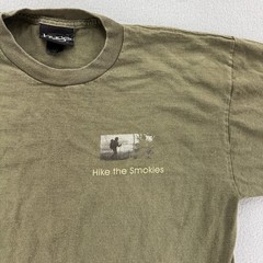 HUGE Shirt Mens Large Green Hike the Smokies Outdoors Hiking Made USA 2000s Tee