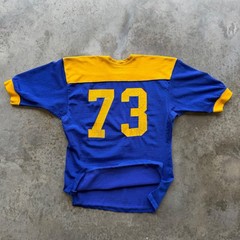 Vintage 60s Durene Football Jersey Blue Yellow Short Sleeve Number 73 Mens XL