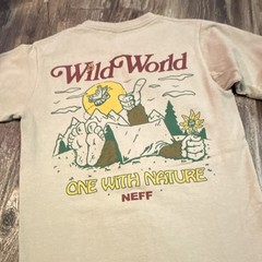 Neff Desert Trips Meltaway Graphic T-Shirt Beige Crew Neck Short Sleeve Size S