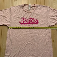 Barbie Movie Film Promotional In Theaters July 21 2023 Mattel Pink T-Shirt L