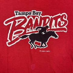Vintage Tampa Bay Bandits Shirt Mens XL (L) USFL Football Defunct 80s Buccaneers