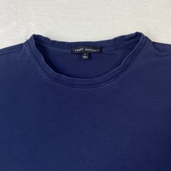 Robert Barakett L Navy Blue Pima Cotton Crew Neck Mens T-Shirt Short Sleeve Tee