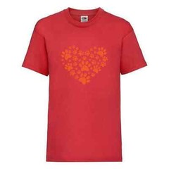 Dog Paw Print Heart Humour Novelty T Shirt Various Colours And Sizes