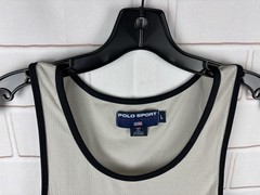Vintage Ralph Lauren Polo Sport Tank Top Mens Large Spell Out Gray Outdoor Beach