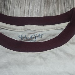John Galt Newport Rhode Island Graphic Ringer T-Shirt S/M Cotton White/Burgundy