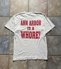VTG Michigan Sucks Ann Arbor Is A Whore Graphic OSU Football T-Shirt White Large