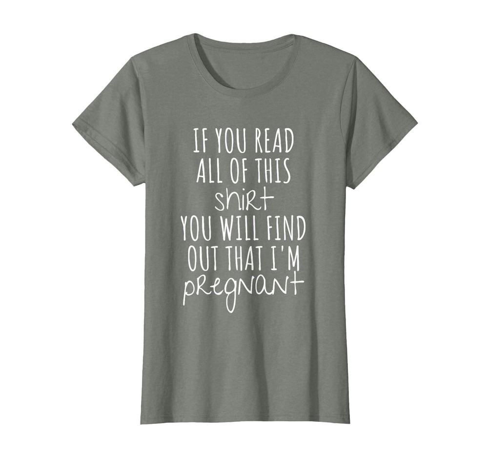 Witty Pregnancy Reveal Tee – Women’s Olive Heather T-Shirt, Size X-Large
