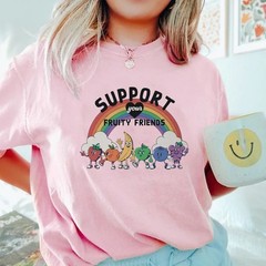 Support Your Fruity Friends Tee, LGBTQ Ally Fruits Aesthetic Tee, Pride Month