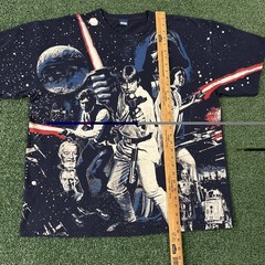 Star Wars Episode 4 Short Sleeve T Shirt Size 2XL Blue All Over Print AOP