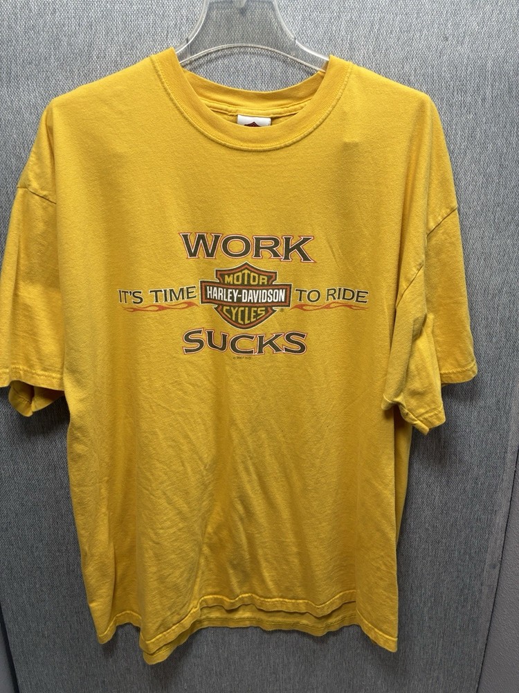 2007 Harley Davidson Work Sucks Livermore California Shirt Rare Vtg Bikes XXL
