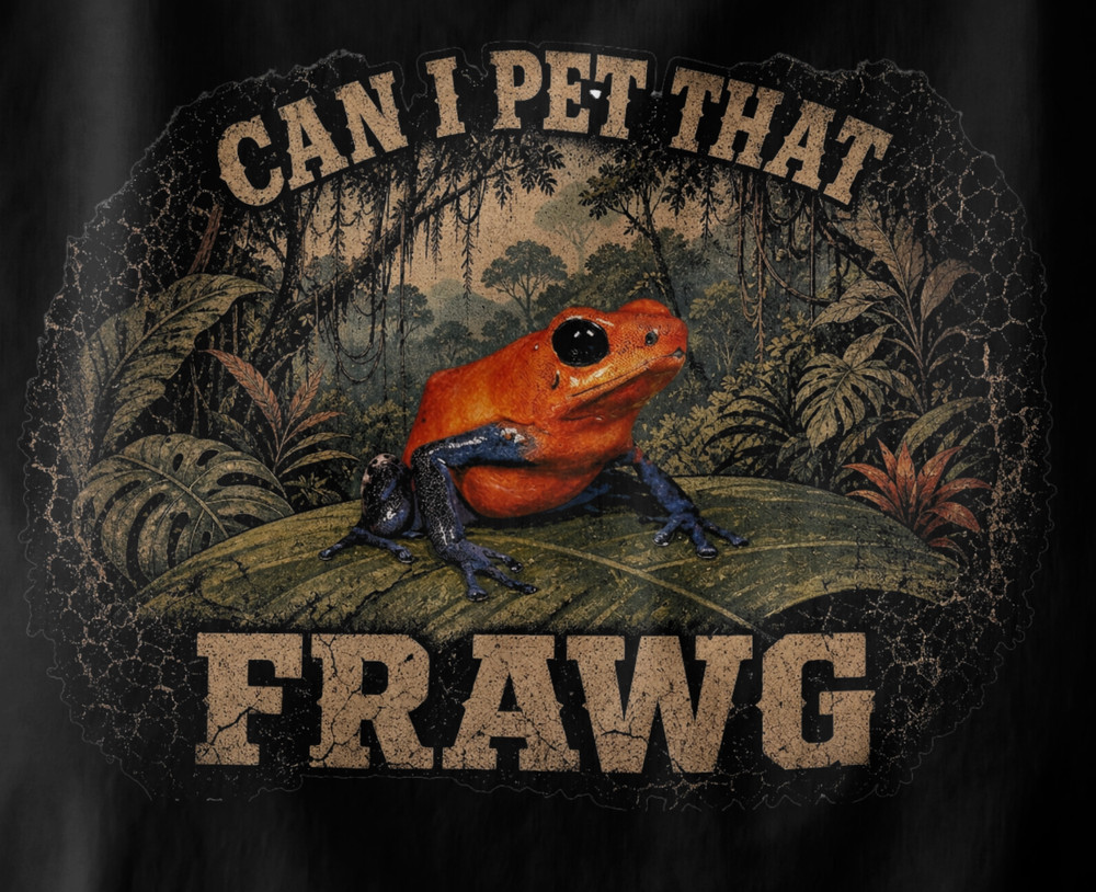 Can I Pet That Frawg Funny Poison Dart Frog Retro Distressed Nature Lover