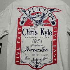 Affliction Shirt Mens Large Chris Kyle Tee Biker American Sniper Frog USA Dad