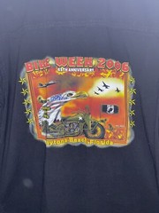Bike Week Button Down Shirt LARGE Black Big Print Front And Back Rare
