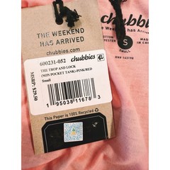 NWT Chubbies The Trop and Lock Tank Top Pink Coral Graphic, Size Small