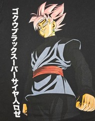 Mens Dragon Ball Goku Black Super Saiyan Rose T Shirt Black 2XL “Shrunk”