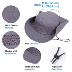 Men’s UV Protection Fishing Hat – Foldable Boonie Hat with Adjustable Chin Strap