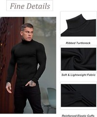 Men High-Neck Mock Turtleneck Ultra-Soft Undershirt Top Long Sleeve Pullover