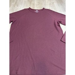 Mack Weldon Long Sleeve Thermal Waffle Knit Shirt Mens 2XL Wool Blend Burgundy