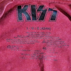 Kiss Tee Mens L 42/44 Burgundy Greatest Hits Graphic Band Vintage Official
