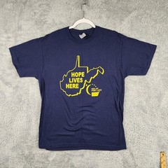 Vintage Relay For Life Shirt Mens Large Blue Team West Virginia Cancer Charity