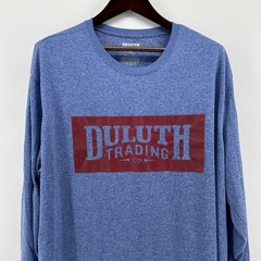 Duluth Trading Co T Shirt Mens 2XL Heather Blue Graphic Long Sleeve Tee Heritage