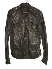 Men’s All Saints POSTNOON LEATHER SHIRT jacket overshirt L (ref51) £129.99!!!!!