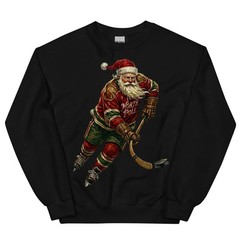 Vintage Santa Hockey T-Shirt North Pole Jersey Christmas Holiday Sports Sweater