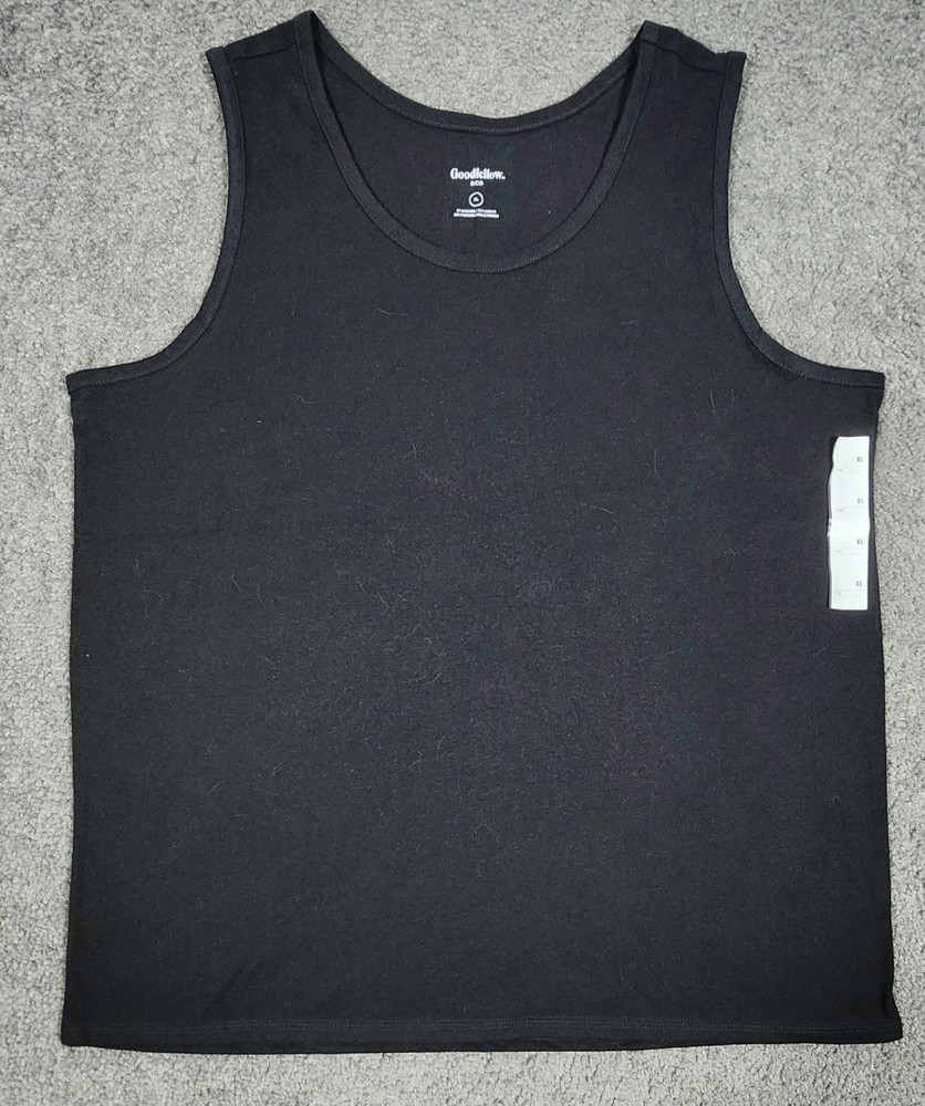 Men’s Sleeveless Tanks T Shirts XL Black 5 PACK Goodfellow Round Neck Stretch