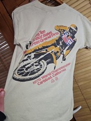 True Vintage 70s 1976 Hang Ten Motocross California Grand Prix Tee T Shirt M