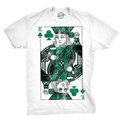 Mens Funny T Shirts King Of Clubs Classical Playing Card Tee For Men
