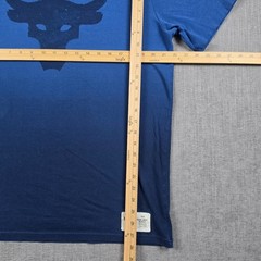Under Armour Project Rock Shirt Mens Large L Blue Ombre Brahma Bull Graphic Tee