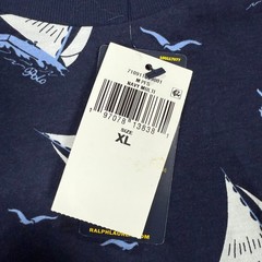 Polo Ralph Lauren Sailboat Print T-Shirt Mens Size XL Navy Custom Slim Fit NWT
