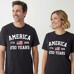 Patriotic 250 Years 1776 2026 4th July 250th Anniversary USA T-Shirt S-2XL