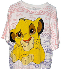 Disney The Lion King Simba Tribal All Over Print Double Sided One Size Vintage