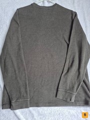 Eddie Bauer Waffle Crewneck Sweatshirt Gray Sz XL Good