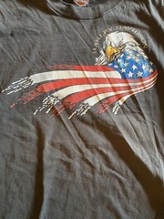 VTG 90s Harley Davidson Motorcycle T-Shirt XL Sleveless American Eagle Hawk Eye