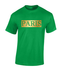 PARIS CITY GOLD MENS T SHIRT COOL CHIC FASHION CUTE TOP MODERN SUMMER LOVE