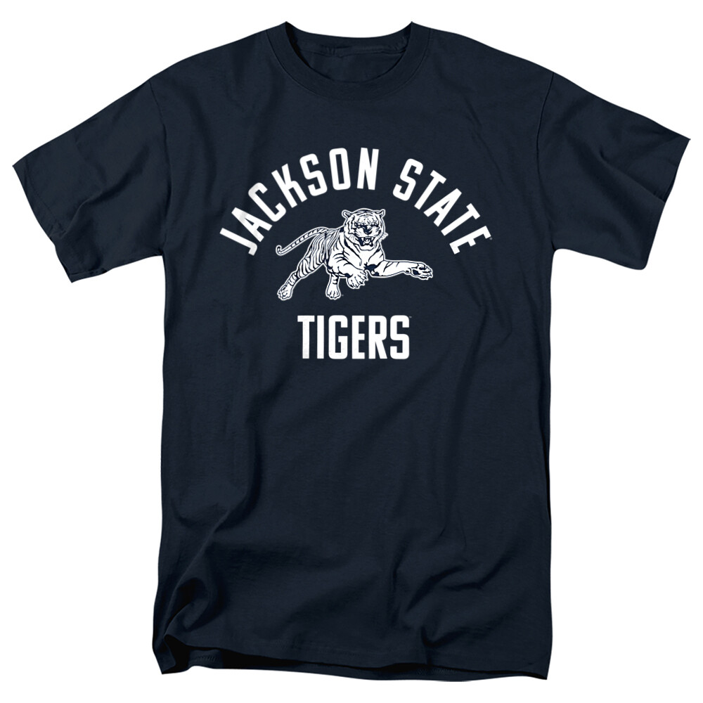 Jackson State University Adult T-Shirt One Color JSU Logo, Navy, S-5XL