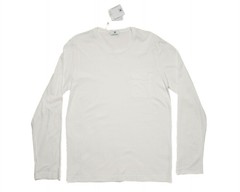 Kired Kiton $325 NWT White Supima Crepe Cotton Long Sleeve T-Shirt M (50 IT)