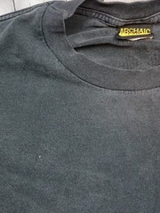 Vintage Archaic Smile Blue Flames Black Long Sleeve T-shirt Made In USA, Sz. XL