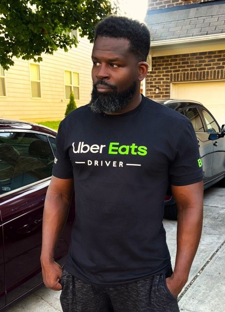 Reflective Tshirt UberEats Delivery Driver Black