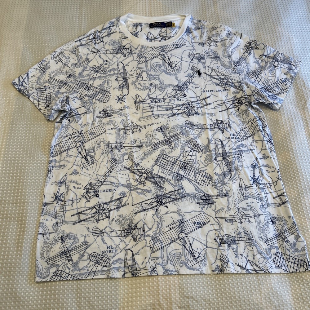 Polo Ralph Lauren – 2XB – 2TG – Air Plane Shirt – Flight Club Map AO/Print