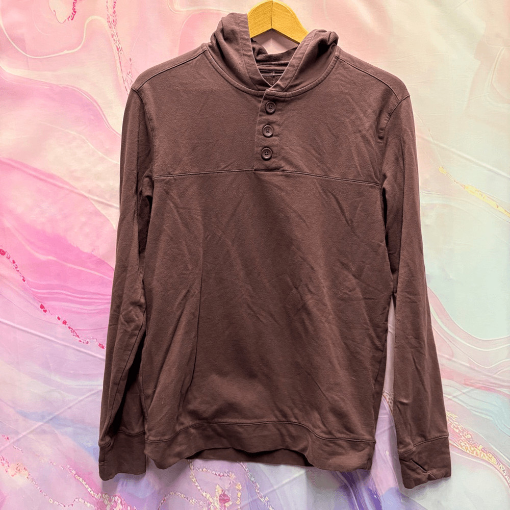 All in motion Hooded Long Sleeve Shirt S Thumbholes Sporty Classic Mountain Chic