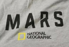 Canvas Graphic Tee Mens L Gray Short Sleeve National Geometric Mars