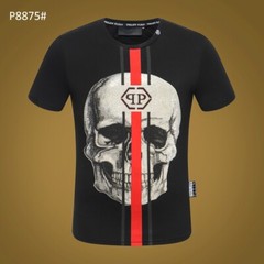 PHILIPP PLEIN TSHIRT PHILIP SKULL RHINESTONE SKULL T-SHIRT POLO SHIRT